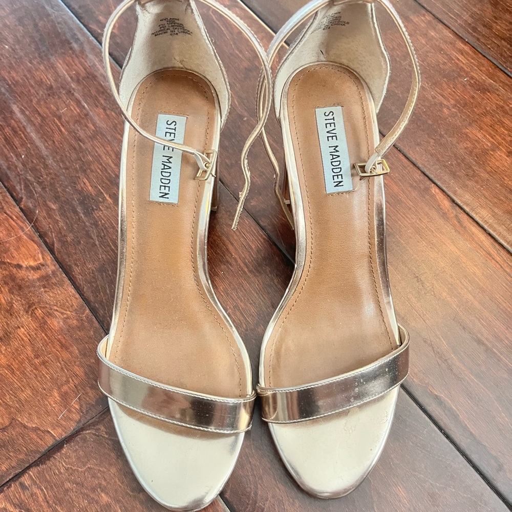 Steve Madden Rose Gold Ankle-Strap Sandals